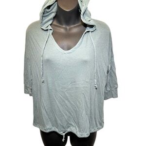 Blue chaser hoodie with drawstring and tie
